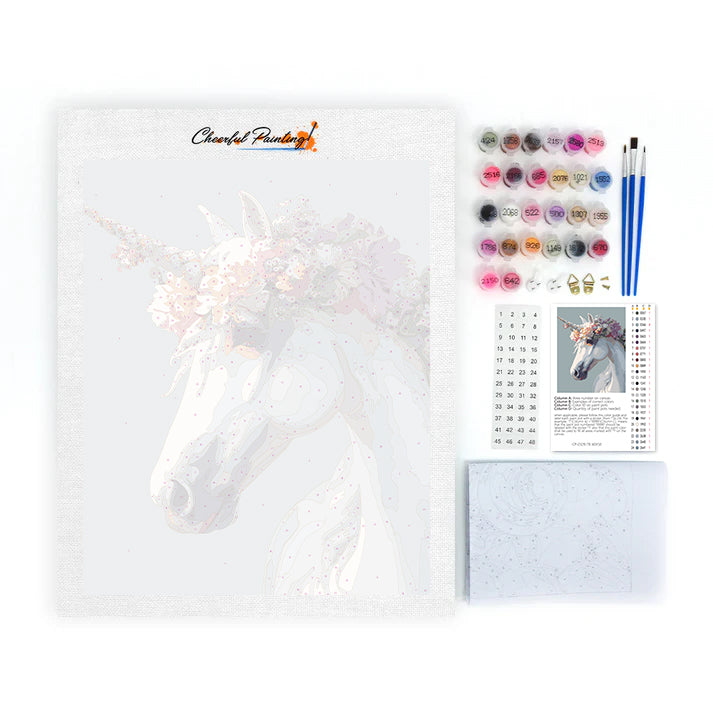 Unicorno bianco - Dipingi con i numeri