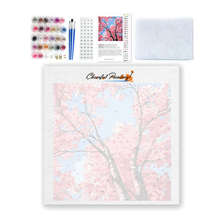 Cielo in fiore di ciliegio - Mini Pittura per numeri