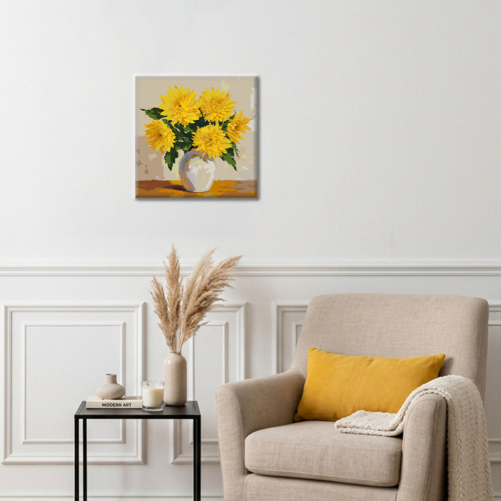 Bouquet di margherite dorate - Mini Pittura per numeri