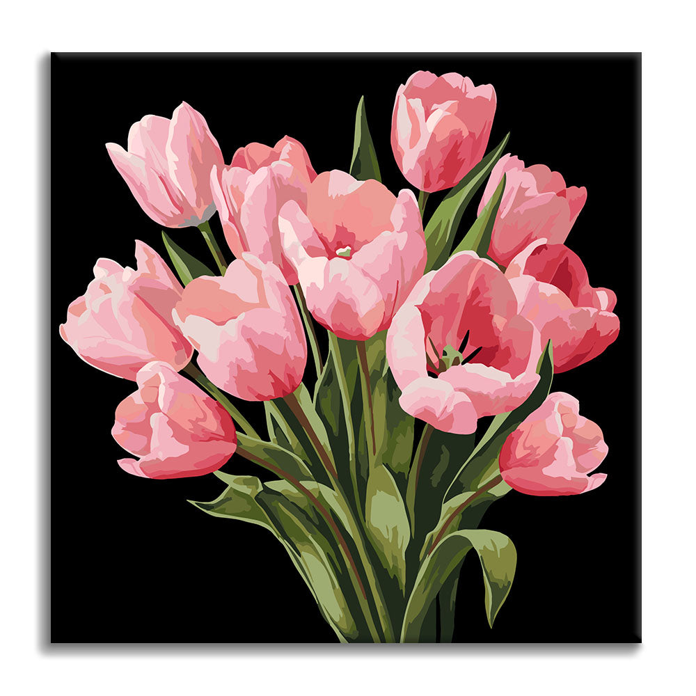 Tulipani di Mezzanotte - Mini Pittura per numeri