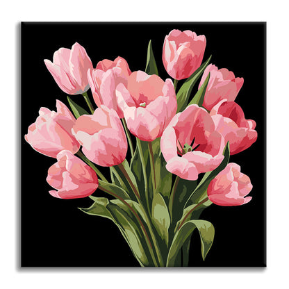 Tulipani di Mezzanotte - Mini Pittura per numeri