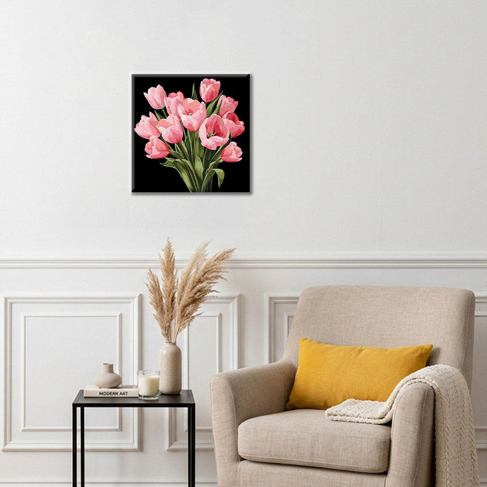 Tulipani di Mezzanotte - Mini Pittura per numeri
