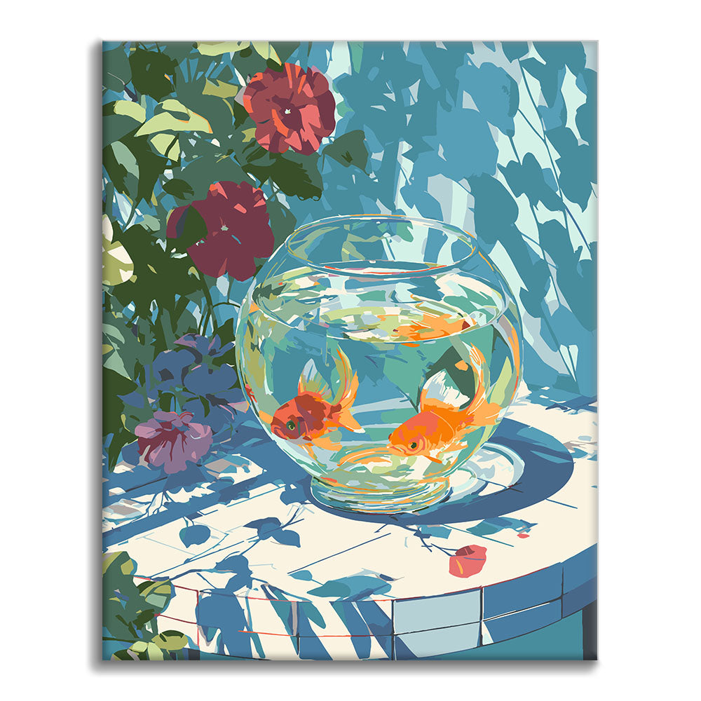 Acquario e fiori - Dipingere con i Numeri