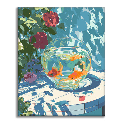 Acquario e fiori - Dipingere con i Numeri