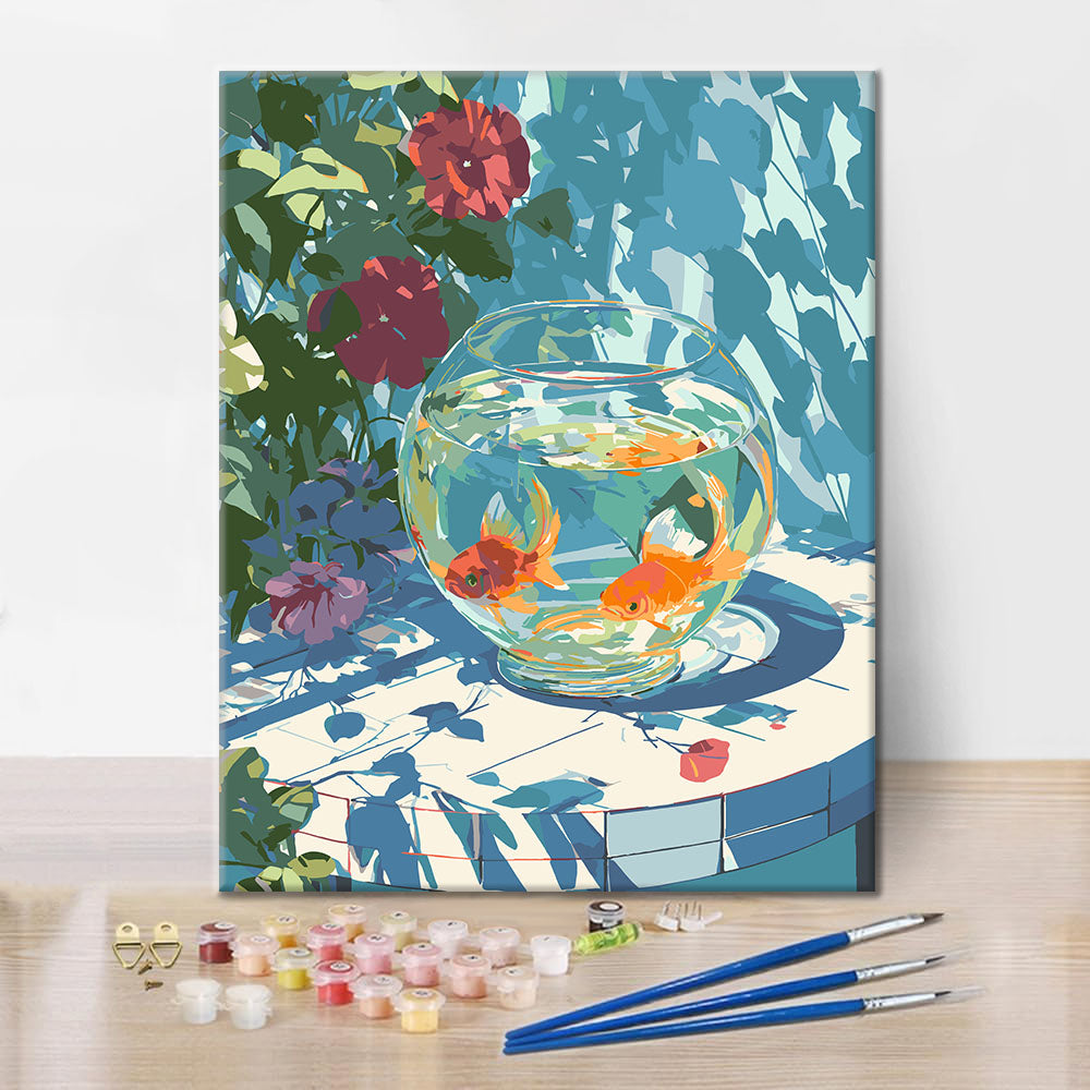 Acquario e fiori - Dipingere con i Numeri