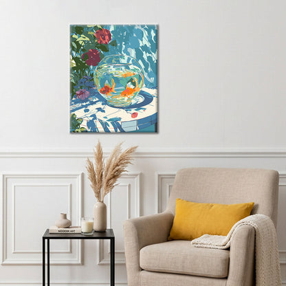 Acquario e fiori - Dipingere con i Numeri