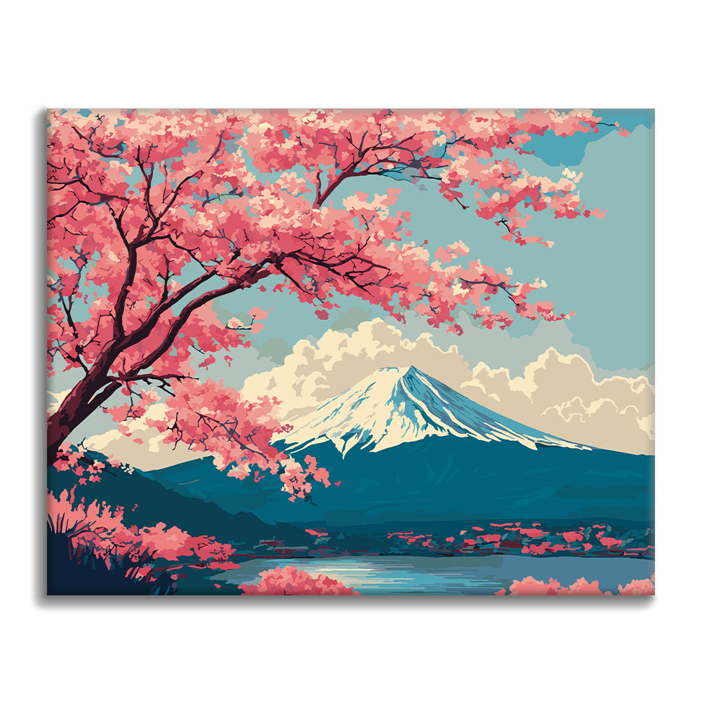 Scena primaverile del Fuji - Dipingere con i Numeri
