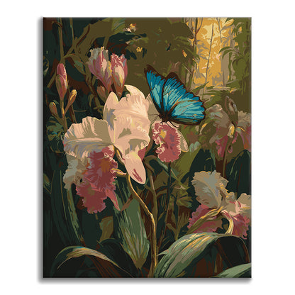 Orchidee e farfalle - Dipingere con i Numeri