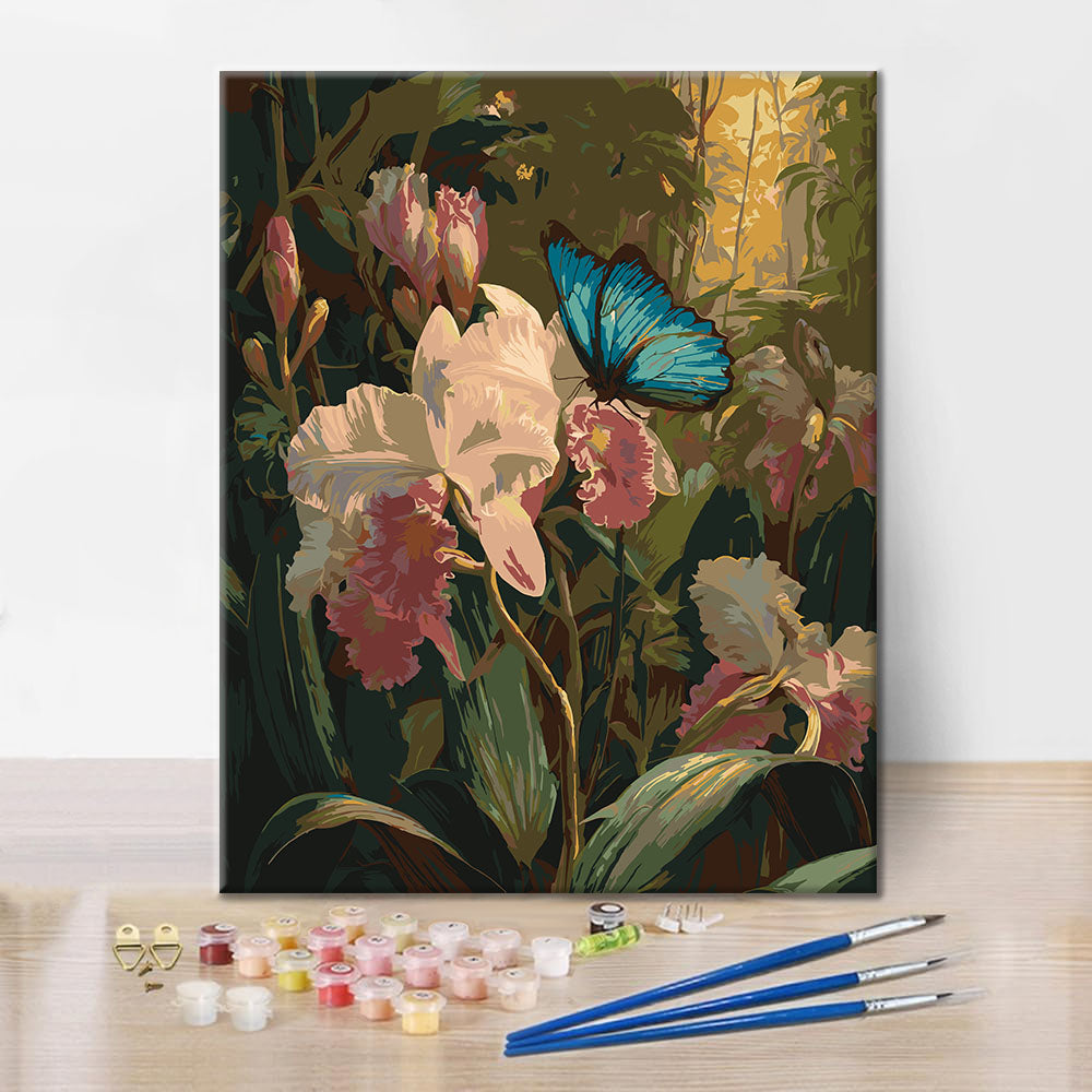 Orchidee e farfalle - Dipingere con i Numeri