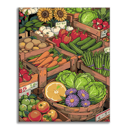 Mercato di Sunny Street III - Dipingere con i Numeri