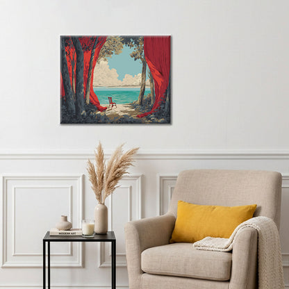 Il mare dietro la tenda - Dipingere con i Numeri