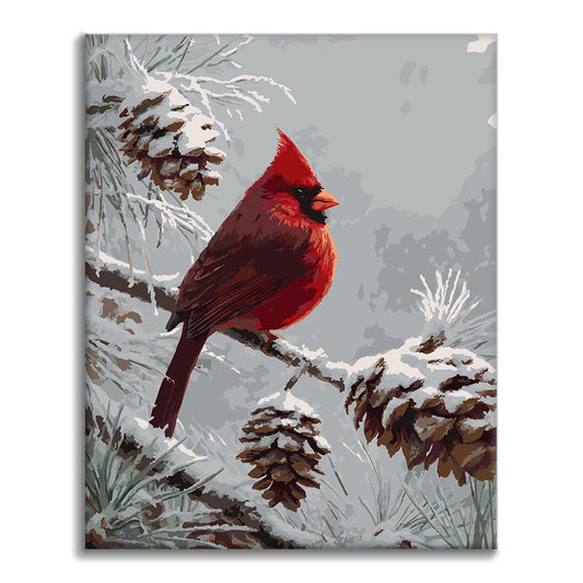Cardinale invernale - Dipingere con i Numeri