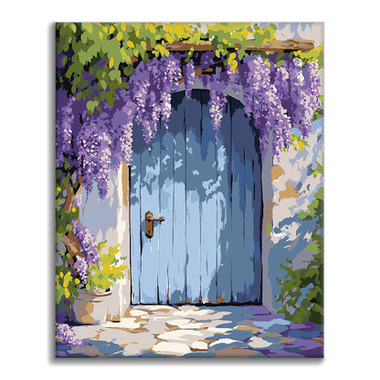 Porta con tenda di glicine - Dipingere con i Numeri