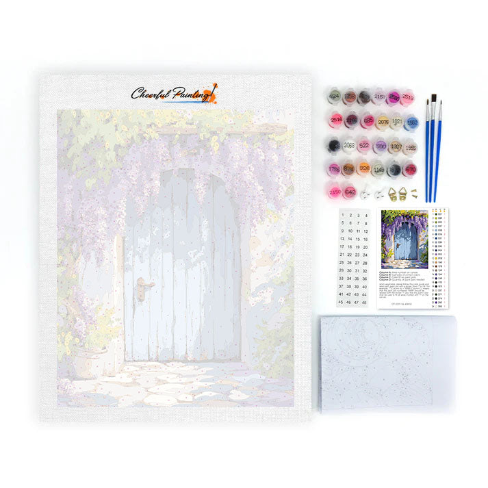 Porta con tenda di glicine - Dipingere con i Numeri