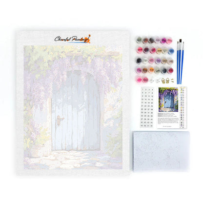 Porta con tenda di glicine - Dipingere con i Numeri
