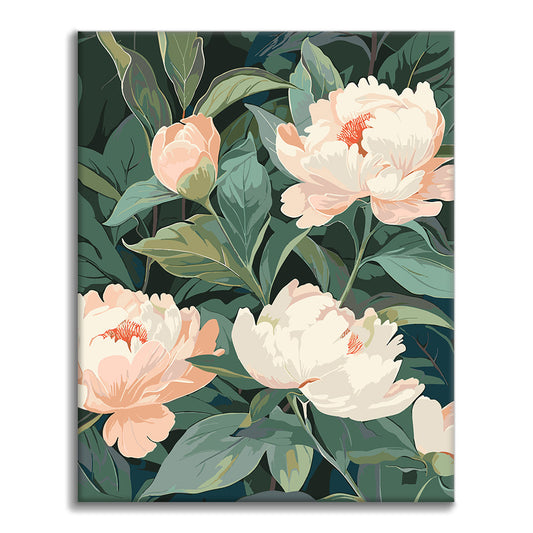 Peonia Art Nouveau - Dipingere con i Numeri