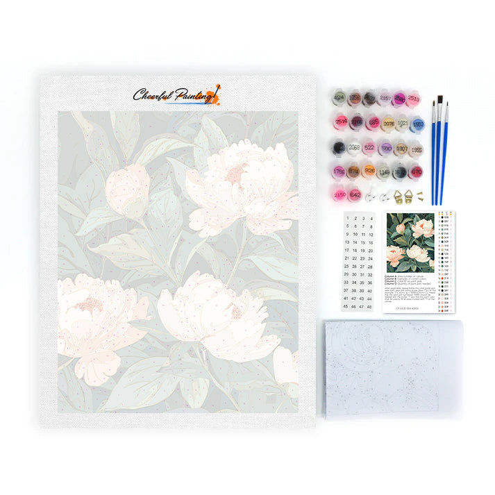Peonia Art Nouveau - Dipingere con i Numeri