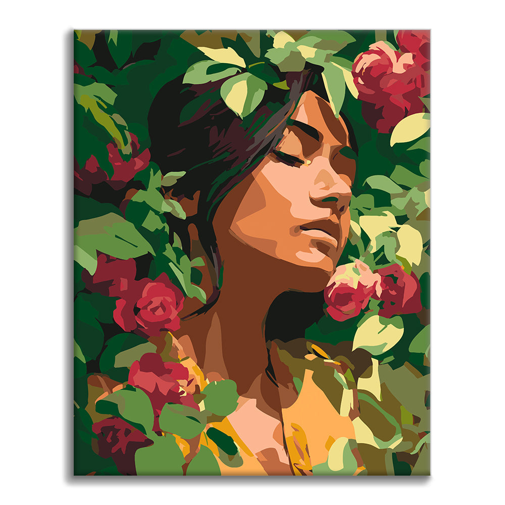 Ragazza dei fiori - Dipingere con i Numeri