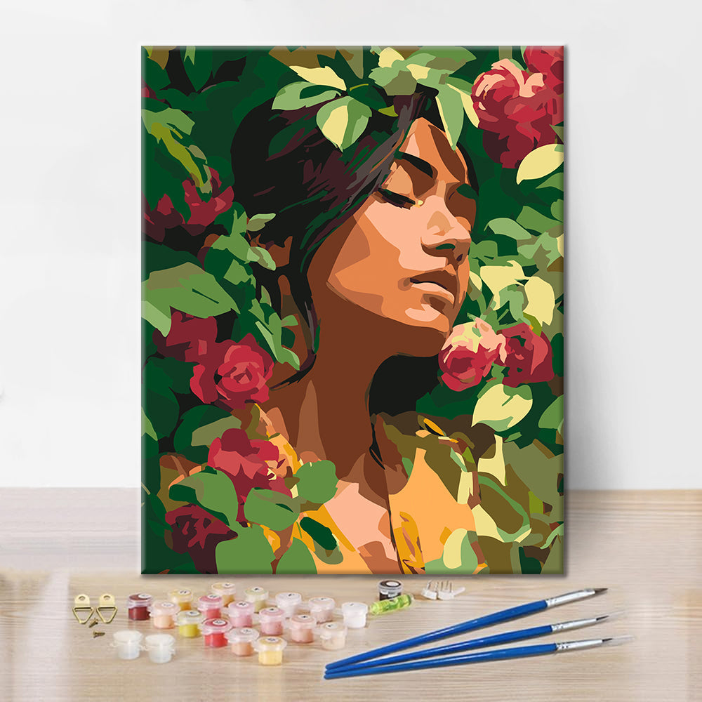 Ragazza dei fiori - Dipingere con i Numeri