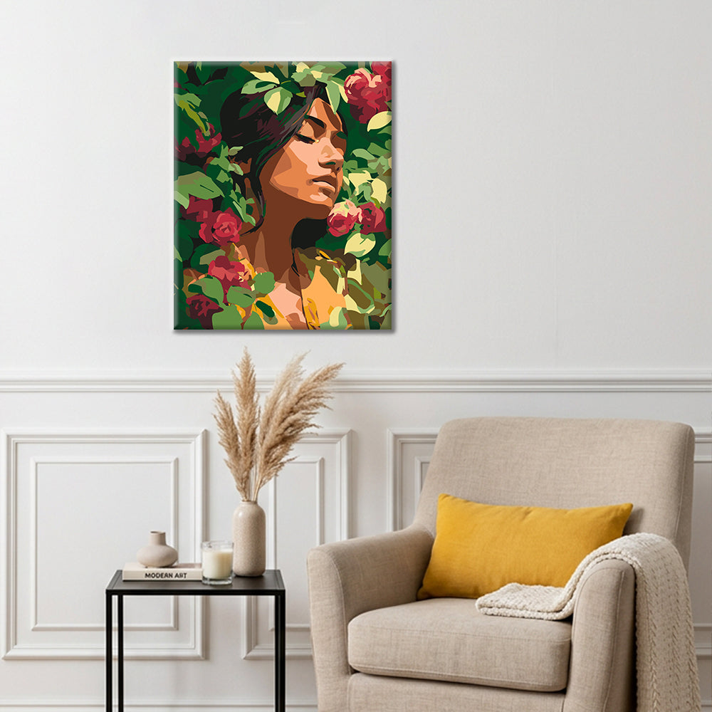 Ragazza dei fiori - Dipingere con i Numeri