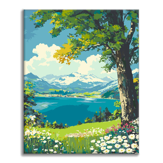 Fiori in riva al lago - Dipingere con i Numeri