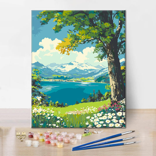 Fiori in riva al lago - Dipingere con i Numeri