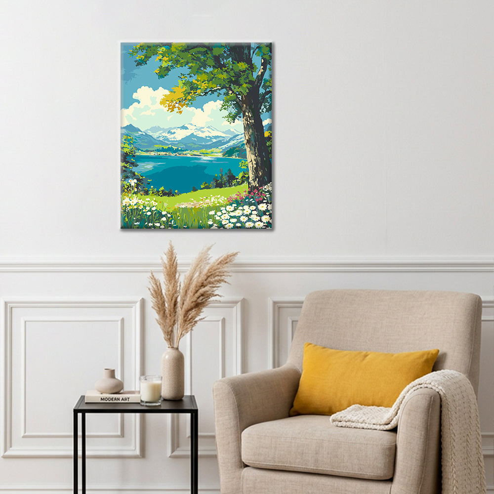 Fiori in riva al lago - Dipingere con i Numeri