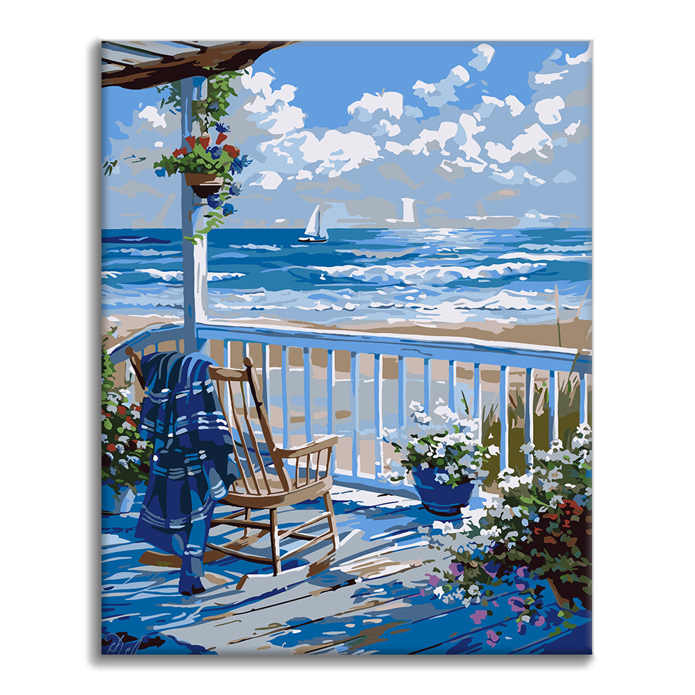 Pomeriggio in terrazza sul mare - Dipingere con i Numeri