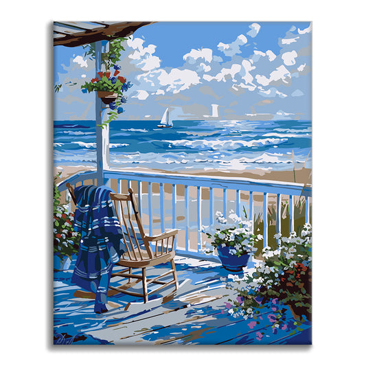 Pomeriggio in terrazza sul mare - Dipingere con i Numeri