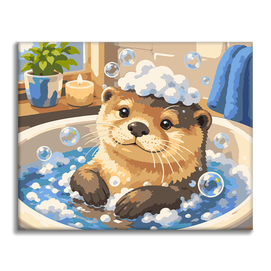Lontra al bagno – Dipingere con i Numeri