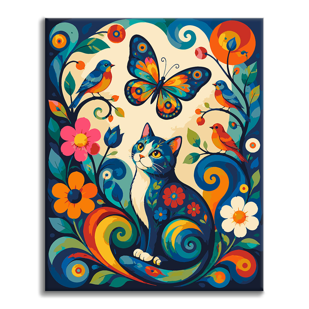 Gatto in giardino – Dipingere con i Numeri