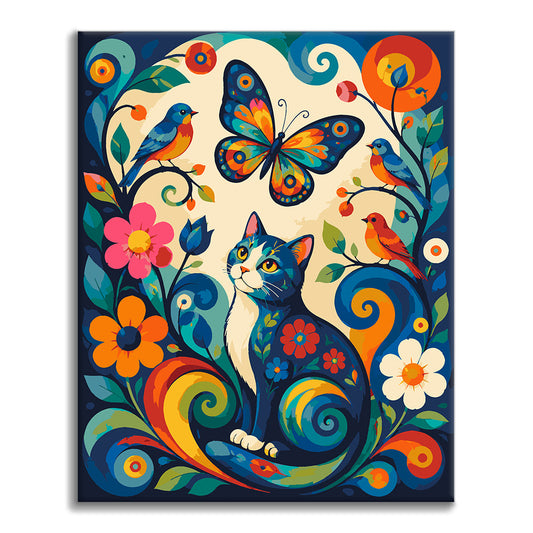Gatto in giardino – Dipingere con i Numeri