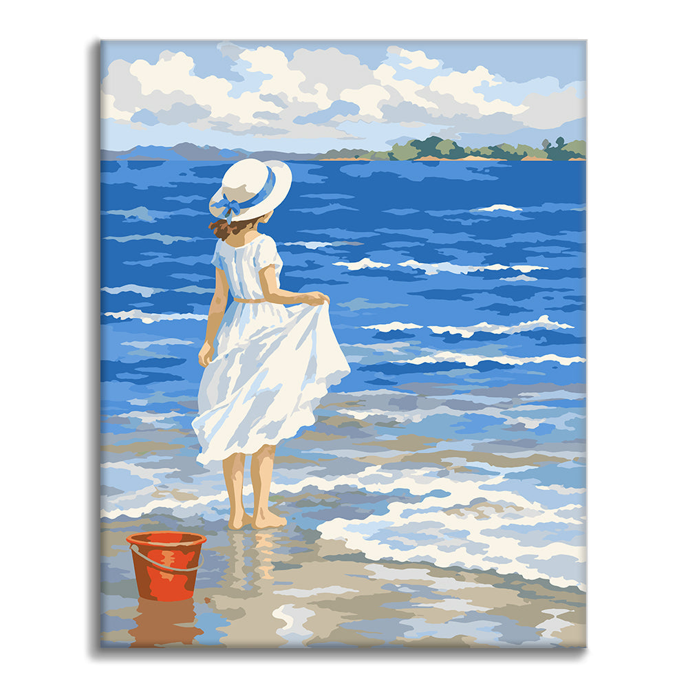 Ragazza sulla spiaggia – Dipingere con i Numeri