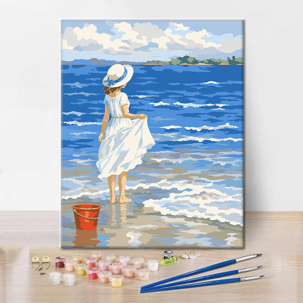 Ragazza sulla spiaggia – Dipingere con i Numeri