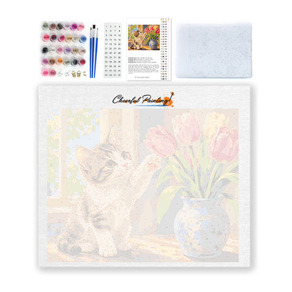 Gattino e tulipani – Dipingere con i Numeri