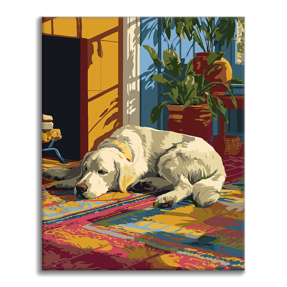 Golden Retriever pigro – Dipingere con i Numeri
