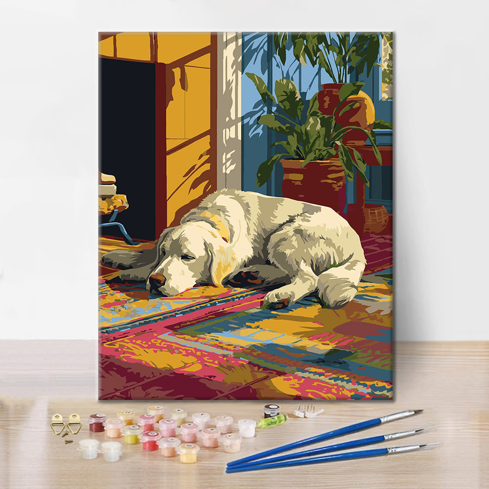 Golden Retriever pigro – Dipingere con i Numeri