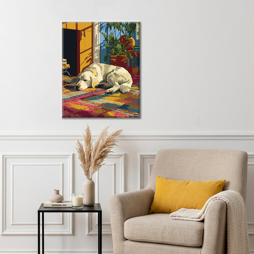Golden Retriever pigro – Dipingere con i Numeri