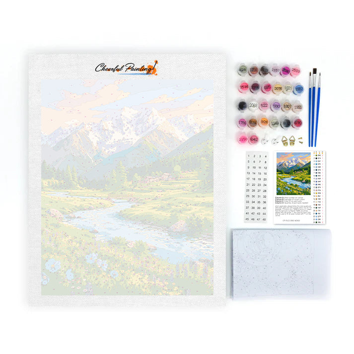 Ruscello di montagna in fiore – Dipingere con i Numeri