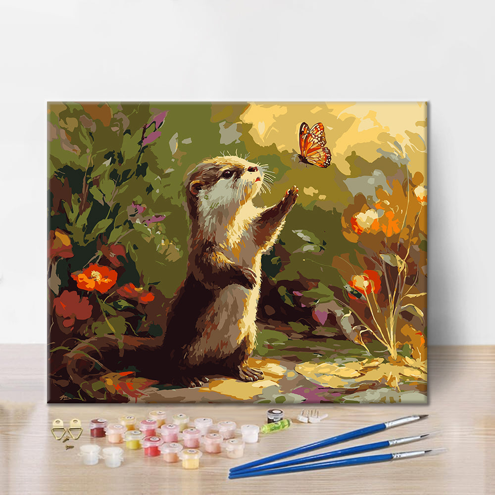 Lontra e farfalla – Dipingere con i Numeri