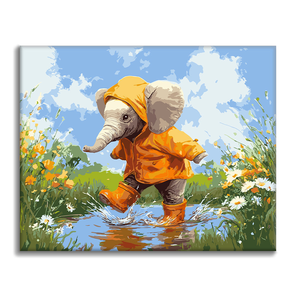 Elefante sotto la pioggia – Dipingere con i Numeri
