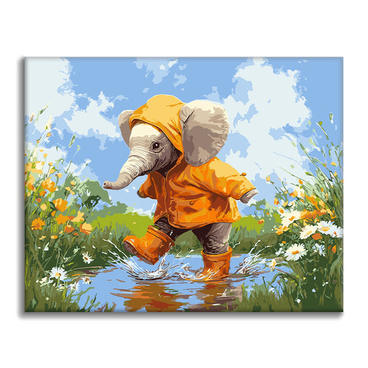 Elefante sotto la pioggia – Dipingere con i Numeri