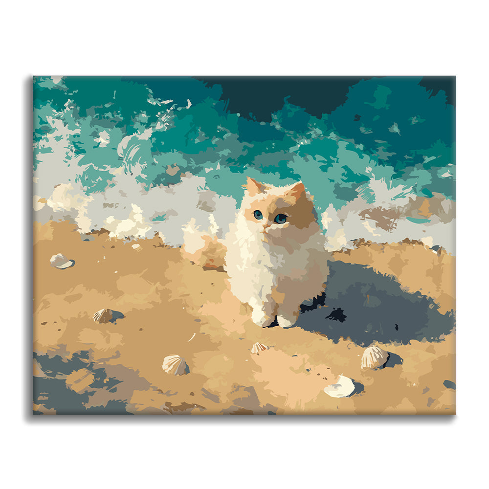 Gattino al mare – Dipingere con i Numeri