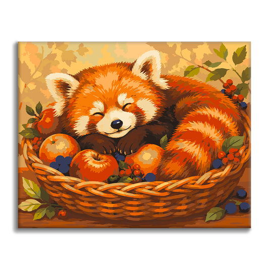 Panda rosso addormentato – Dipingere con i Numeri