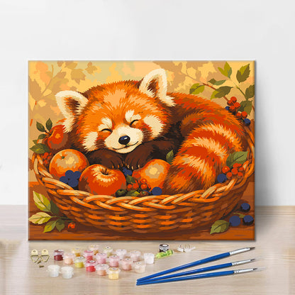 Panda rosso addormentato – Dipingere con i Numeri