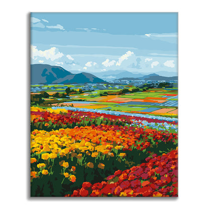Veduta di fiori primaverili – Dipingere con i Numeri