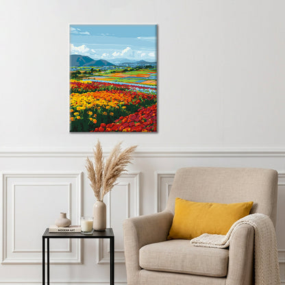 Veduta di fiori primaverili – Dipingere con i Numeri