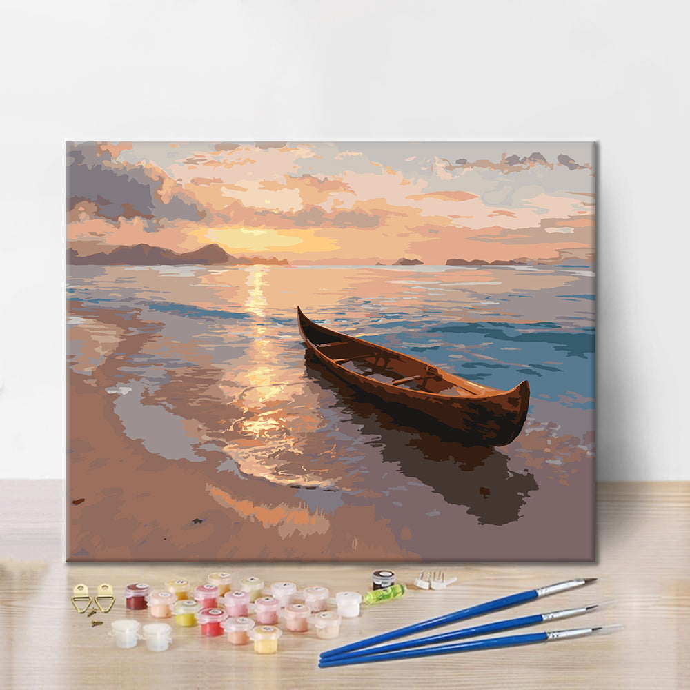 Canoa al tramonto – Dipingere con i Numeri