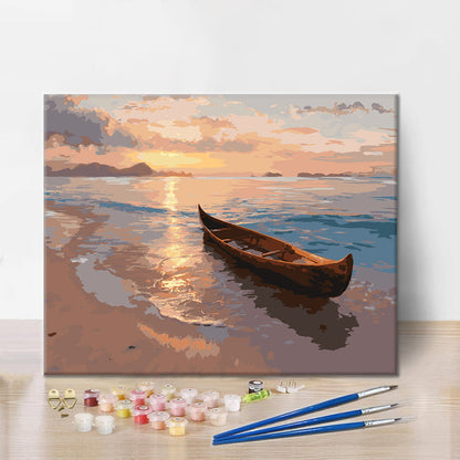 Canoa al tramonto – Dipingere con i Numeri