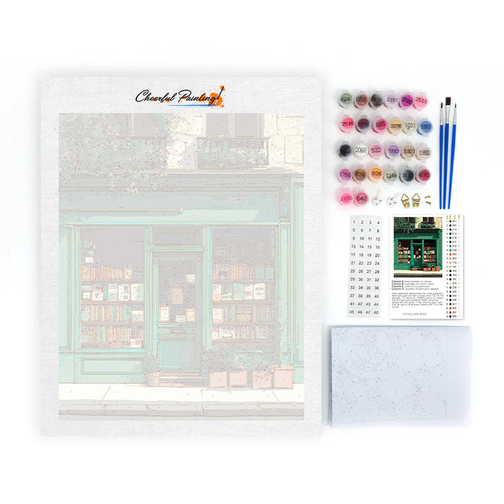 Libreria verde vintage – Dipingere con i Numeri